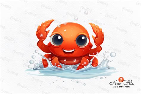 Cute Baby Red Crabs Sublimation Clipart Graphic By Crafticy Creative