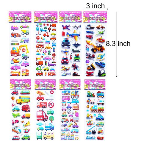 Buy Kids Cars and Trucks Stickers Party Supplies Pack, 20 Different ...