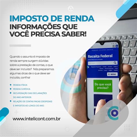 Imposto De Renda Informações Que Você Precisa Saber Intelicont