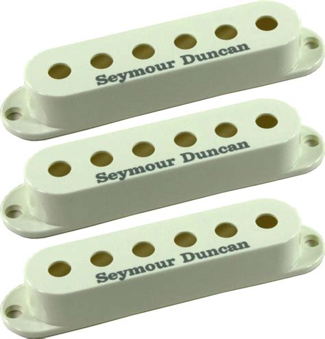 Seymour Duncan Set Of 3 Pickup Covers For Strat Single Coil Pickups Parchment With Logo