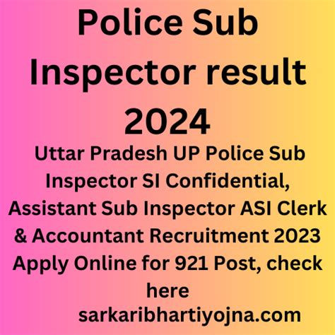 Police Sub Inspector Result 2024 Uttar Pradesh Up Police Sub Inspector