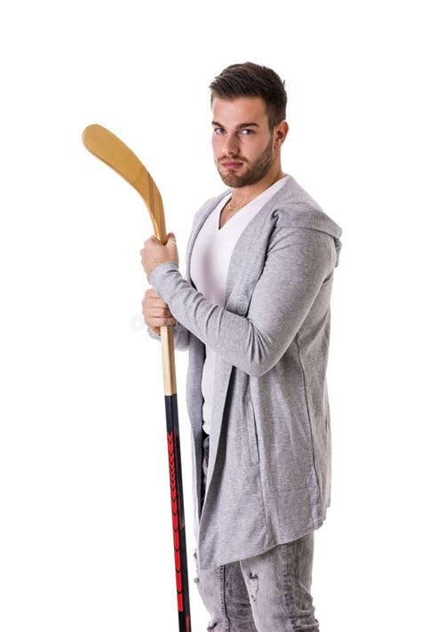 Hockey Holding Man Stick Stock Photos Free Royalty Free Stock