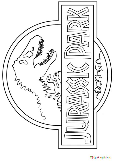 Coloriage Du Logo Jurassic Park Avec Tête à Modeler