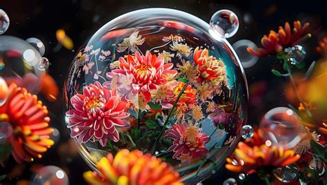 flower bubble art pictures