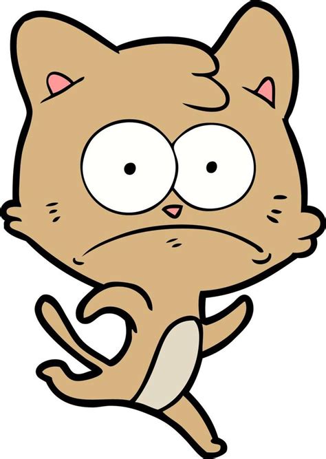 Cartoon Nervous Cat 12470937 Vector Art At Vecteezy