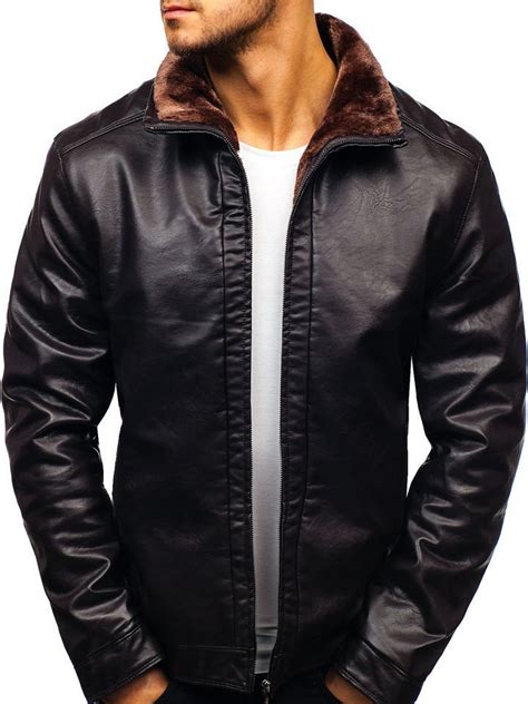 Chaqueta de cuero para hombre marrón Bolf 82627 MARRÓN