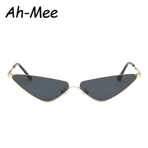 Retro Small Cat Eye Sunglasses For Women Brand Designer Metal Half