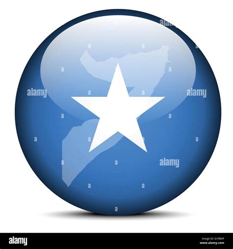 Vector Image Map On Flag Button Of Somali Republic Stock Vector Image