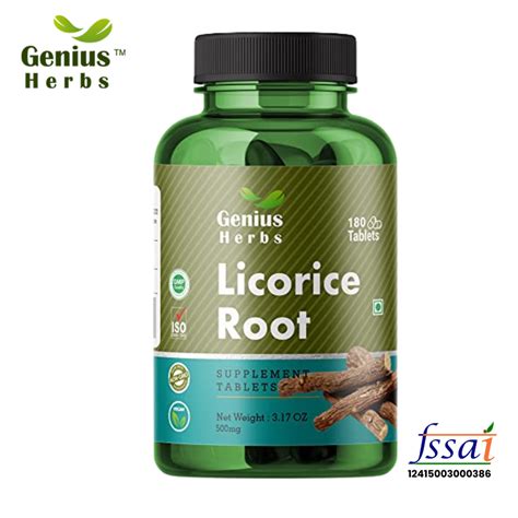 Herbal Supplements Genius Herbs Licorice Root Tablet 500 Mg Healthy