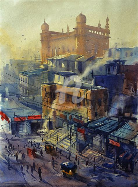 Mecca Masjidcharminarhyderabad Painting By Kishore Singh Artmajeur