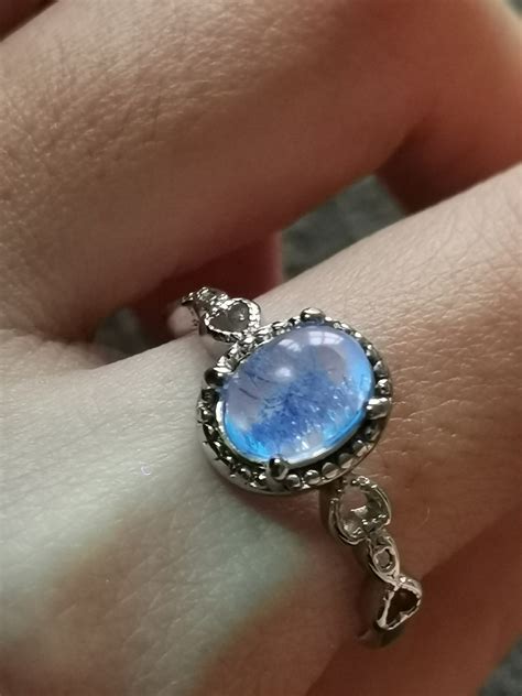 Dumortierite Adjustable Ring Aq Crystal Gem