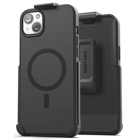 Iphone Slimshield Case In Black With Belt Clip Holster Magsafe