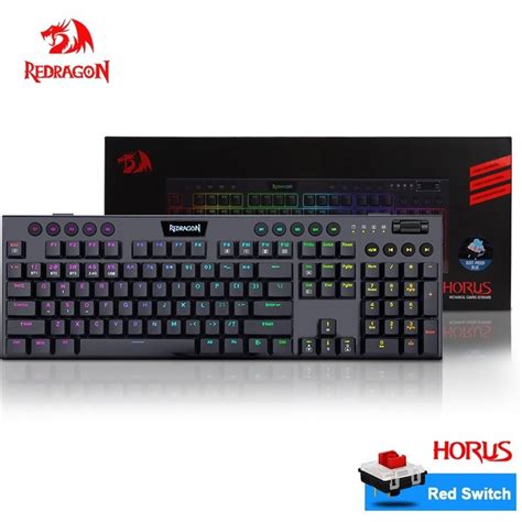 Redragon K618 Horus Rgb คีย์บอร์ด Low Profile เล่นเกมไร้สายบลูทูธ 5 0 Usb 2 4g 3โหมด Shopee