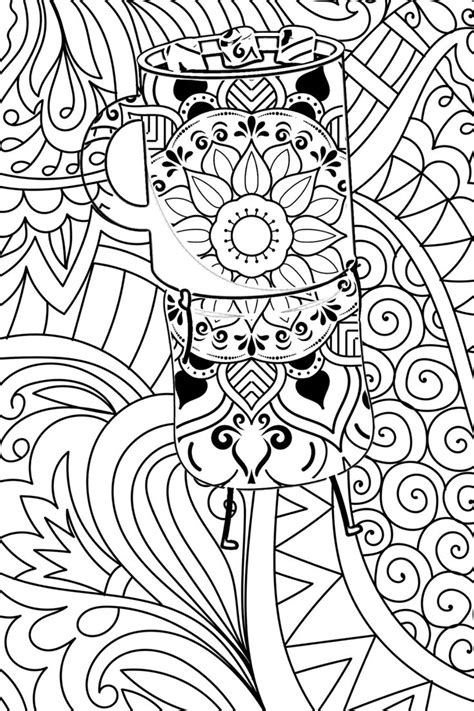 Cute Marshmallow With Coffee Mug Coloring Page In 2024 Cute