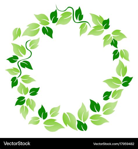 Green Leaf Circle Royalty Free Vector Image Vectorstock