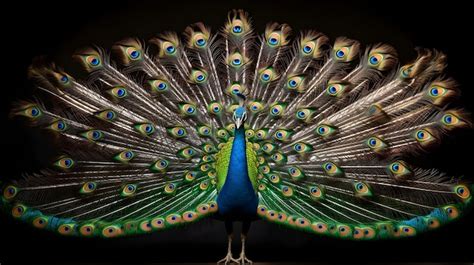 Premium Photo Regal Peacock With A Splendid Tail Display