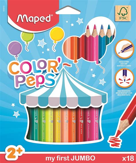 Maped 834012 My First Triangular Color Lencils Color Peps Jumbo 18