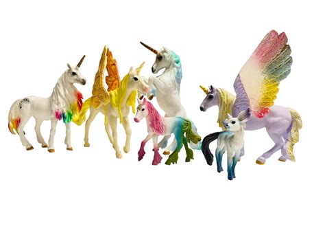 Figurki Unicorn Jednorożec Pegaz 6 koni rodzina 13007650643