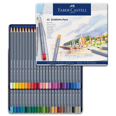 Set Of Faber Castell Goldfaber Aqua Watercolour Pencils In Tin My