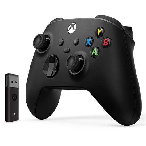 Microsoft Manette Sans Fil Noire Xbox Avec Adaptateur Pc P Riph Rique