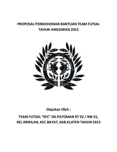 Contoh Proposal Lapangan Futsal 2021