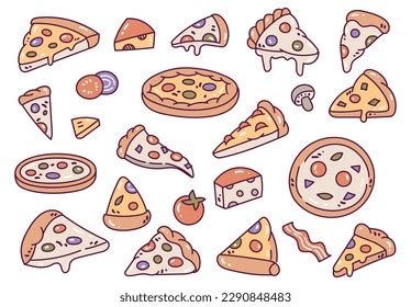 Hand Drawn Pizza Doodle Icon Stock Vector Royalty Free