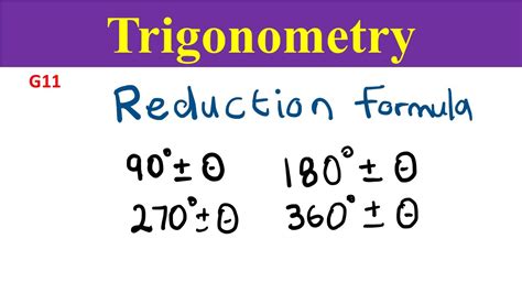 Reduction Formula Trigonometry Grade 11 Ep3 YouTube