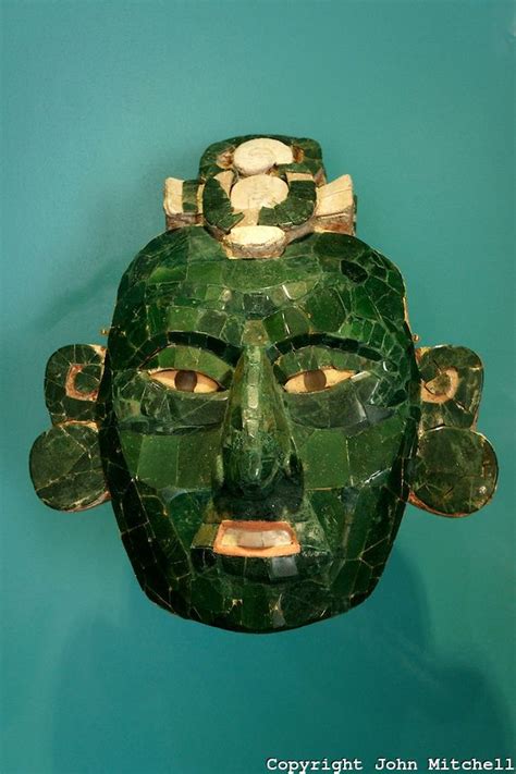 Teotihuacan Style Jade Mask From Onkintok Yucatan Museo Maya De