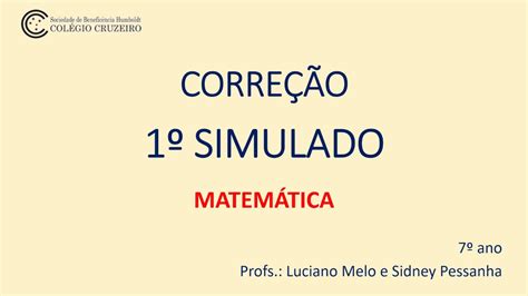 Correção do 1 simulado MAT YouTube