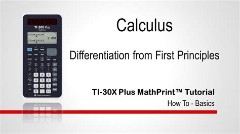 Differentiation From First Principles Ti Xplus Mathprint Calculator