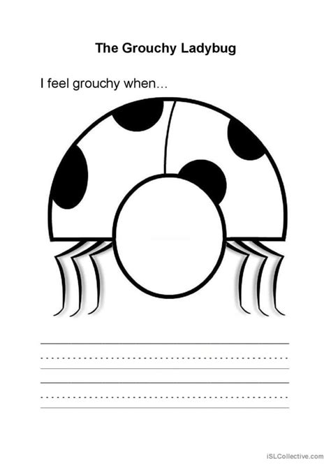 The Grouchy Ladybug - "I feel grouch…: Deutsch DAF Arbeitsblätter pdf & doc