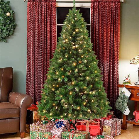 7 5FT 1 656 Tips Pre Lit Premium Hinged Artificial Christmas Tree