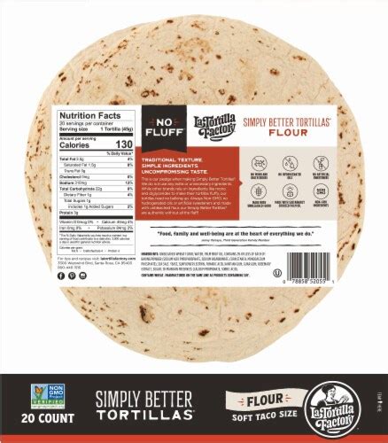 La Tortilla Factory® Simply Better Flour Soft Taco Tortillas 20 Ct Kroger