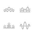 Sound Waves Linear Icons Set Noise Vibration Vector Image