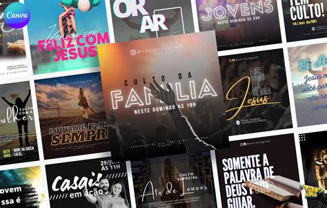 Pack Gospel e Igrejas Artes Editáveis Mídia Social Bônus