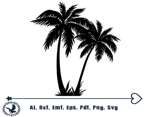 Beach Palm Tree Svg Dxf Cutting File Summer Svg Beach Sunset Etsy India