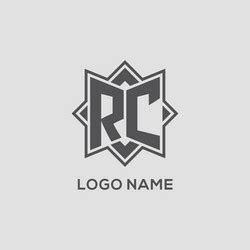 Monogram Lc Logo With Eight Point Star Style Vector Image