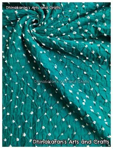 Dhinakarans Inch Blue Bandhani Cotton Fabric For Garments At Best