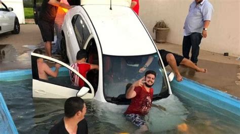 Carro Cai Em Piscina Durante Festa E Resgate Viraliza AM News