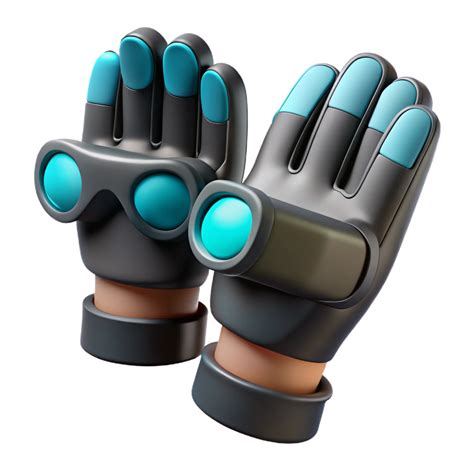 beautiful rustic Virtual Reality Gloves, haptic feedback, sleek black