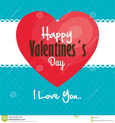 Happy Valentines Day Card Stock Illustration Illustration Of Graphic 82524581