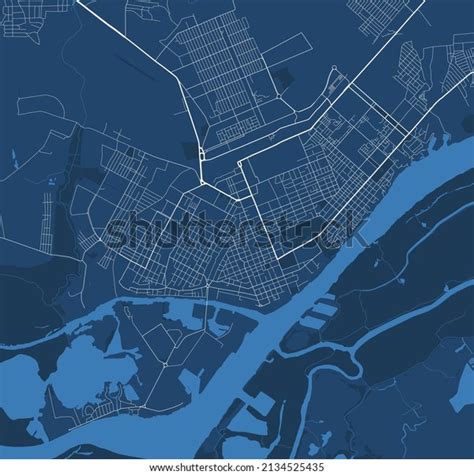 Detailed Vector Map Poster Kherson City Stock Vector (Royalty Free ...