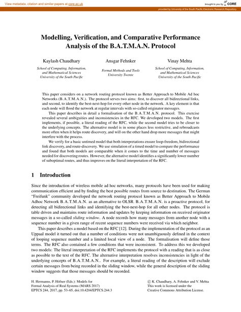 Modelling Verification And Comparative Performance Analysis Docslib