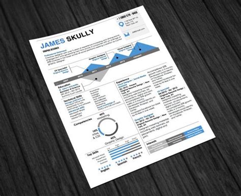 James Skully Infographic Resume And Cover Letter Template For Microsoft