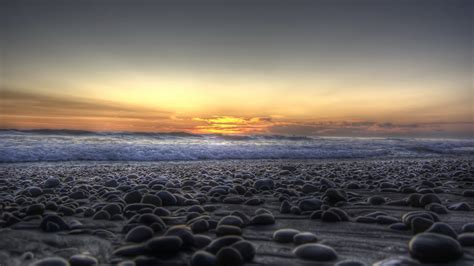 Wallpaper Sinar Matahari Matahari Terbenam Laut Air Batu Pantai