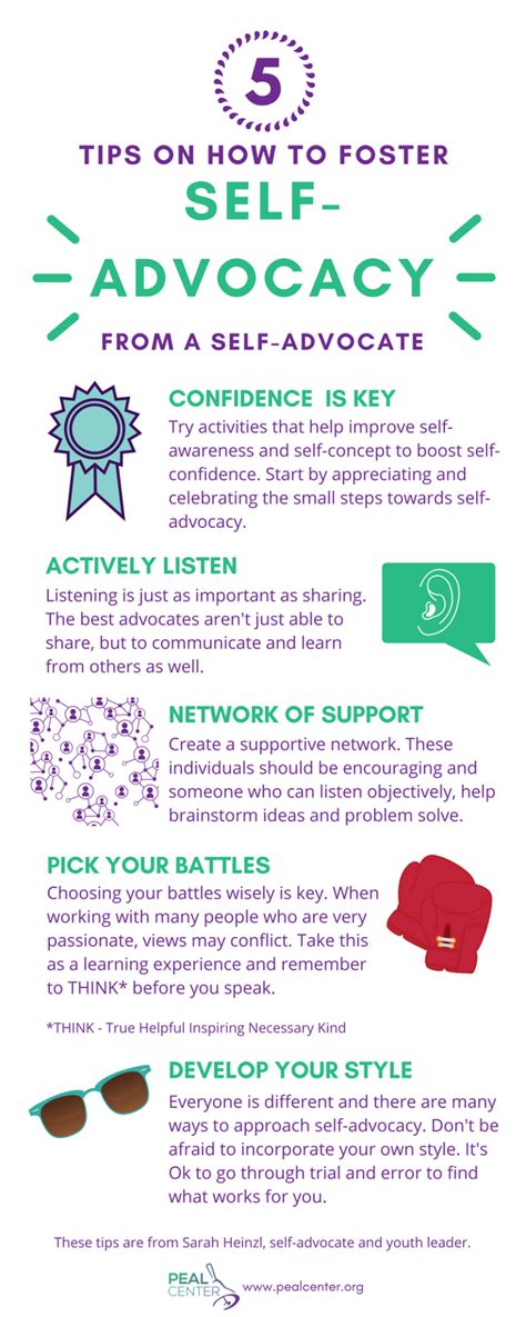 Tips On How To Foster Self Advocacy Infographic The Peal Center