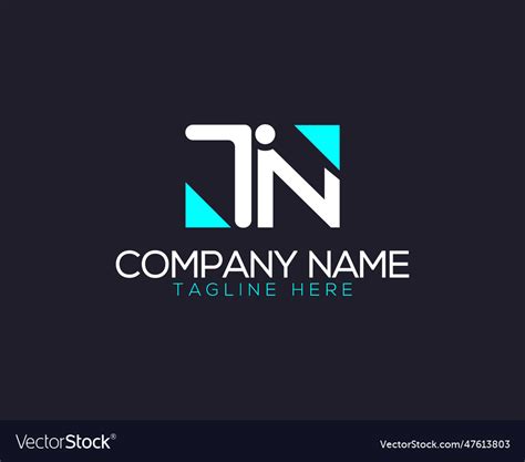 Minimal tn and tin letter tech logo Royalty Free Vector