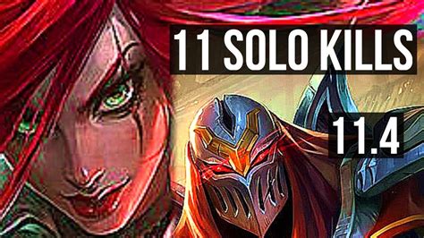 Katarina Vs Zed Mid Penta Solo Kills Games M Mastery