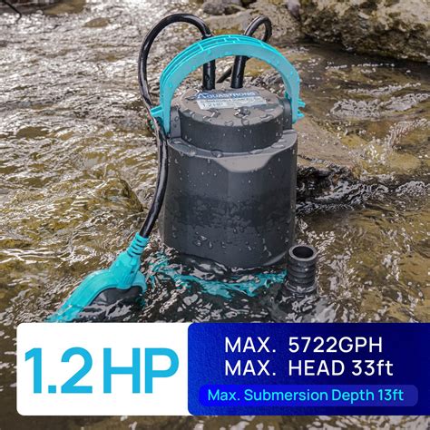 Aquastrong Hp Sump Pump Gph Submersible Clean Dirty Water Pump