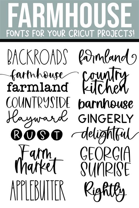 Cricut farmhouse fonts – Artofit